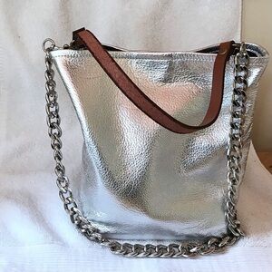 Parker Thatch silver leather micro Jane bag